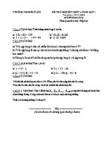 Đề thi khảo sát chất lượng đợt I năm học 2015-2016 môn Toán lớp 6 - Trường Thcs Ngũ Lão